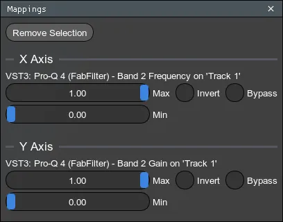 XY Pad Mapping Window