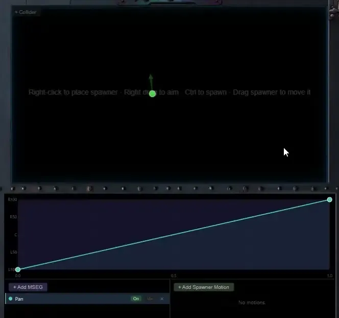Spawner Motion LFO translating the spawner